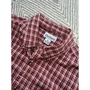 Carhartt Short Sleeve Button Shirt - Red/White Plaid - XL